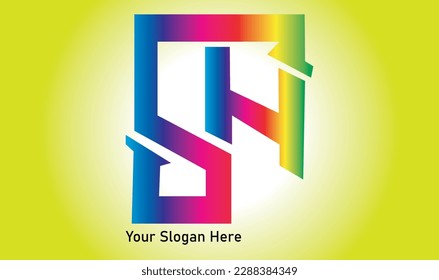 Letter HS, SH logo Template Vector