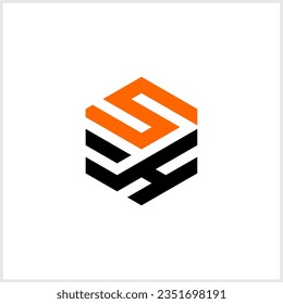 Letter HS, SH logo Template Vector