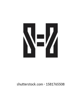 letter hs simple geometric line logo vector