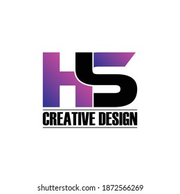 Letter HS simple logo design vector
