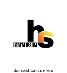 Letter HS simple logo design vector