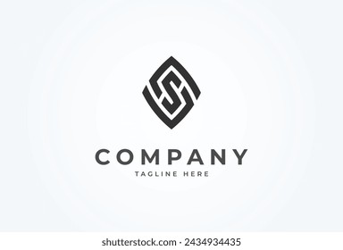 Letter HS or SS Logo. monogram logo design combination of letters H and S. Flat Vector Logo Design Template element. vector illustration