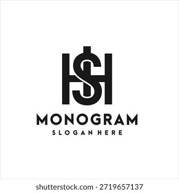 letter HSI monogram logo design element vector template