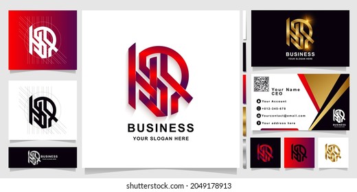 Letter HSR or HRS monogram logo template with business card design