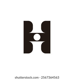 letter ht abstract simple geometric logo vector 