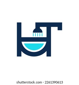 Letter HT bath modern creative logo design