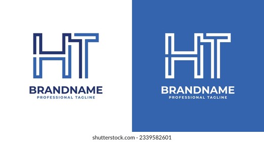Letter HT Line Monogram Logo, suitable for business with HT or TH initials.