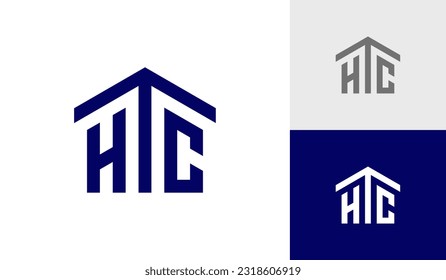 Anfangsmonogramm des Buchstaben HTC mit Logo-Design des Hauses