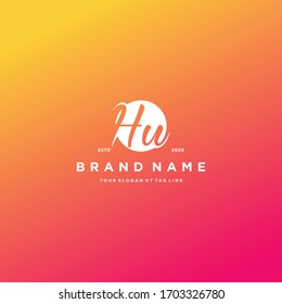letter HU logo design vector template