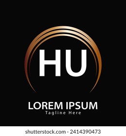 letter HU logo. HU logo design vector illustration for creative company, business, industry