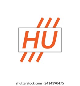 logotipo de la letra HU. Ilustración vectorial del diseño del logotipo de HU para empresas creativas, empresas, industria