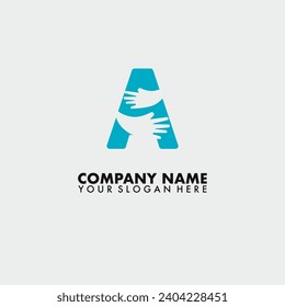 Letter A Hug Logo vector template