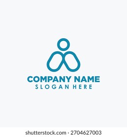 letter A and human logo design concept, abstract logo design template