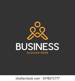 Letter A Human Outline Logo Design