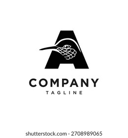 Letter A Hummingbird Logo Symbol Vektor