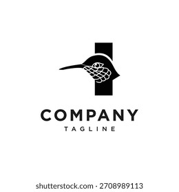 Letter I Hummingbird Logo Icon Vektor