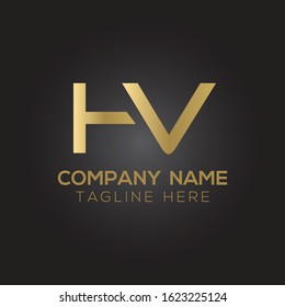 letter HV Logo Design Vector Template. Initial Linked Letter Design HV Vector Illustration