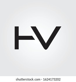 letter HV Logo Design Vector Template. Initial Linked Letter Design HV Vector Illustration