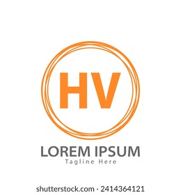 logotipo de la letra HV. Ilustración vectorial del diseño del logotipo de HV para empresas creativas, empresas, industria