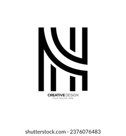 Letter Hv or Vh initial line art creative unique monogram logo