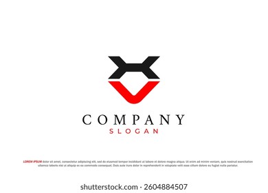 letter hv or xv or ha or xa abstract business modern minimalist logo