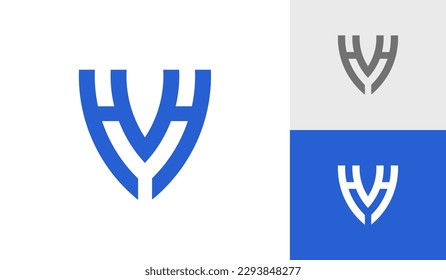 Letter HVH initial monogram emblem logo design