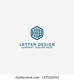 Letter HW Initial icon / Monogram.- Vector inspiration logo design - Vector