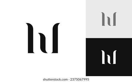 Letter HW initial monogram logo design