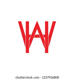 letter hw linked overlapping monogram  logo 