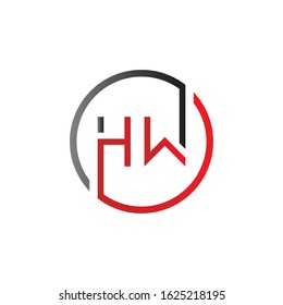 letter HW Logo Design Vector Template. Initial Linked Letter Design HW Vector Illustration