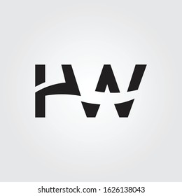 letter HW Logo Design Vector Template. Initial Linked Letter HW Vector Illustration