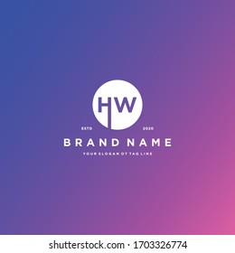 letter HW logo design vector template