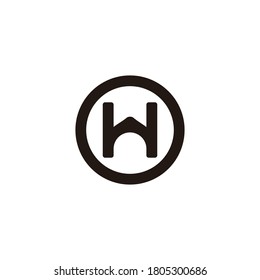 letra Hw vector de logotipo de círculo geométrico simple