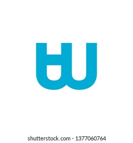 letter hw simple geometric line logo vector