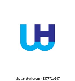 letter hw simple geometric line logo vector
