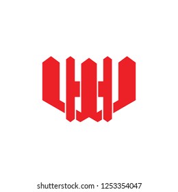 letter hw simple geometric logo vector