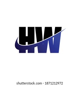 Letra HW diseño simple de logotipo vectorial