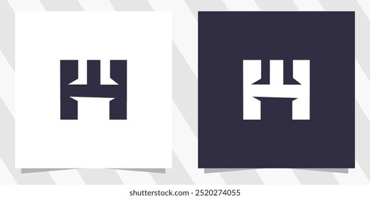 letter hw wh logo design vector