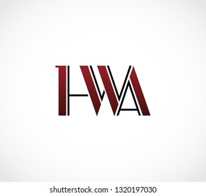 Letter HWA logo design - vector