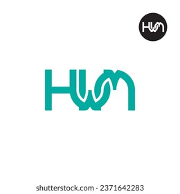 Diseño de logotipo de monograma HWM para carta