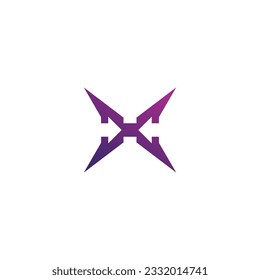 Letter HX Arrow Logo Design. Letter X Logo