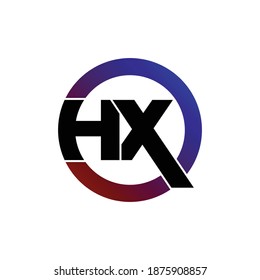 vector de diseño de logotipo de círculo HX