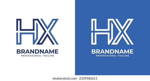 Letter HX Line Monogram Logo, suitable for business with HX or XH initials.