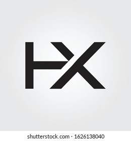 letter HX Logo Design Vector Template. Initial Linked Letter HX Vector Illustration