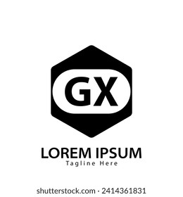 logotipo de la letra HX. Ilustración vectorial del diseño del logotipo de HX para empresas creativas, empresas, industria