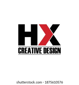Letra HX diseño simple de logotipo vectorial