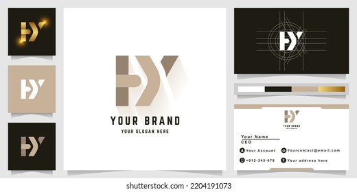 Letter HY or AY monogram logo with business card design