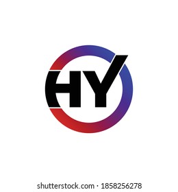 Letter HY circle logo design vector