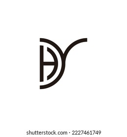 Letter Hy curve geometric symbol simple logo vector
