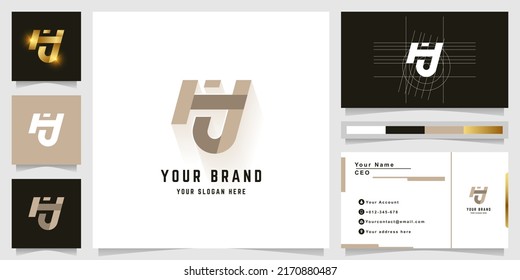 Letter HY or HJ monogram logo with business card design